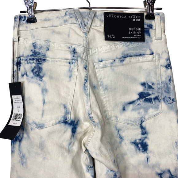 Veronica Beard Debbie Skinny High Rise Bleached Jeans Women 26 Secret PocketsNWT - Picture 6 of 13